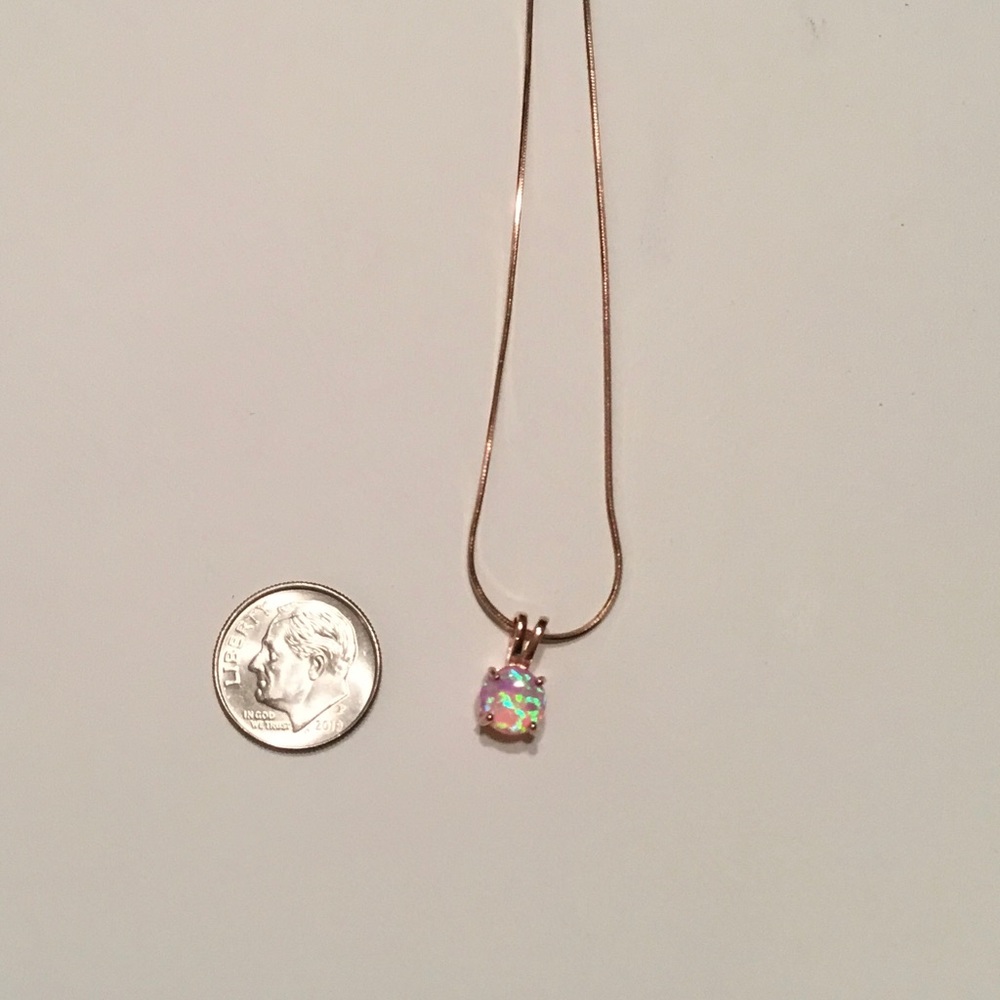 Rose GP Pink Opal Earring/Necklace Set - Picture 6 of 16